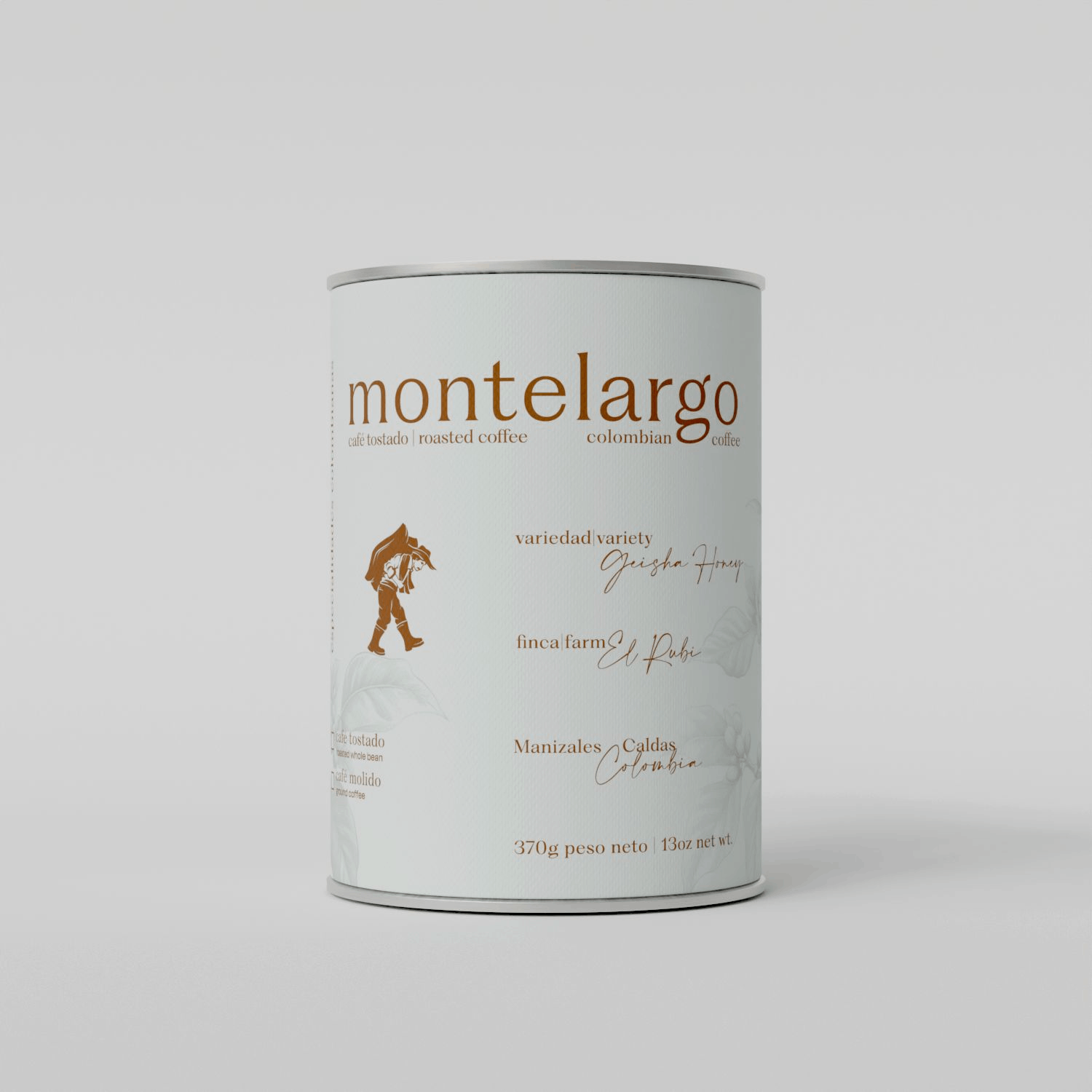 Caja regalo Café Montelargo con French press y granos de café especial colombiano